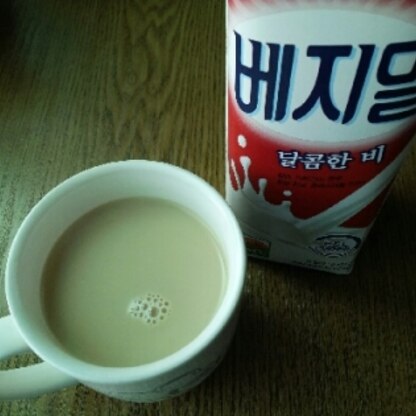 韓国の豆乳で作りました。
ごちそうさま。(^Д^)